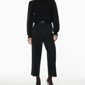 Wilfred Black High Rise Pleated Crop Trouser Pants NEW